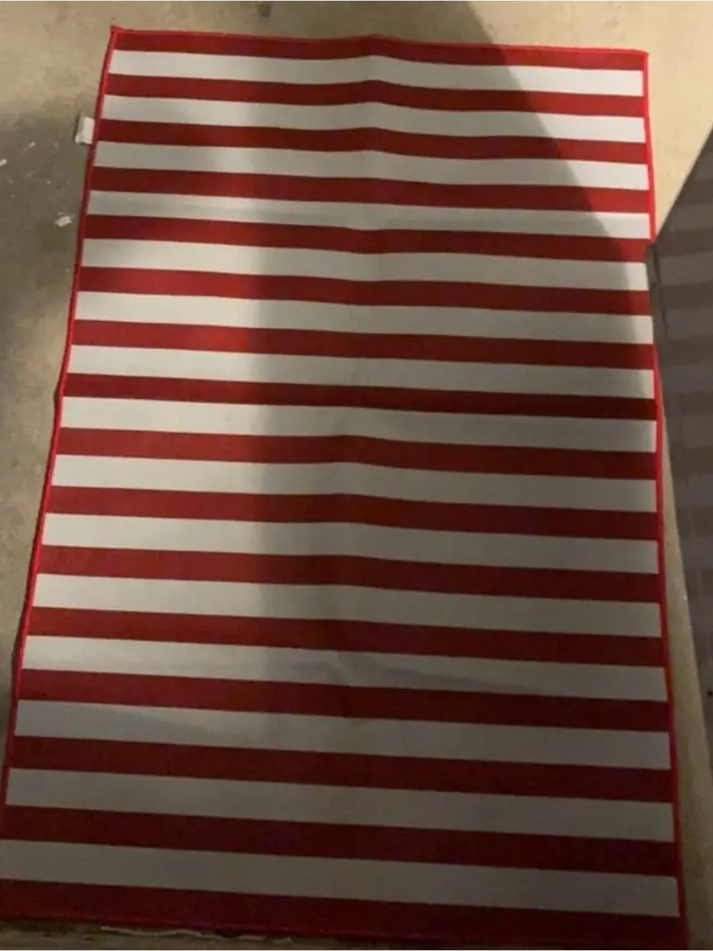 Striped Red and White outdoor mat